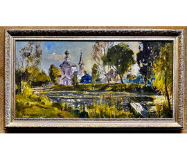 Пешкун В.П. "Вечернее солнце",2011г. Холст, масло. Размер 40х80 см. № 2211