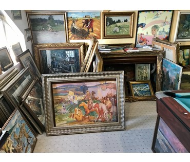 Рожков В.З. Этюд к "Полюшко-поле",1985 г. ДВП, темпера. Размер 6896 см.№596