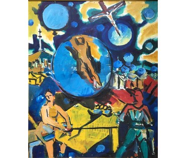 Кищенко А.М. "Жизнь во Вселенной", 1987г. Холст, масло. Размер 70х82,5 см.№605