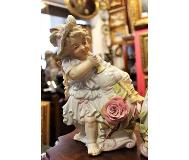 Пара статуэток-ваз "Гномики с дудочками", конец XIX века