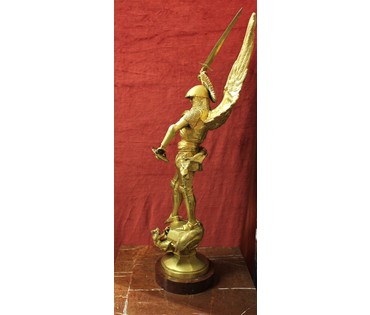 Скульптура "Святой Михаил, поражающий дракона", XIX век (артикул №29) - фото №12