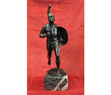 Скульптура «Древнегреческий воин со щитом», XIX век (артикул №42) - фото №2