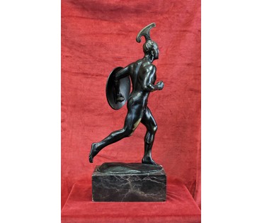 Скульптура «Древнегреческий воин со щитом», XIX век (артикул №42) - фото №3