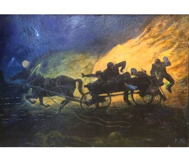 Двухсторонняя картина с тематическими сюжетами (Великая Отечественная война) Романов С. №640