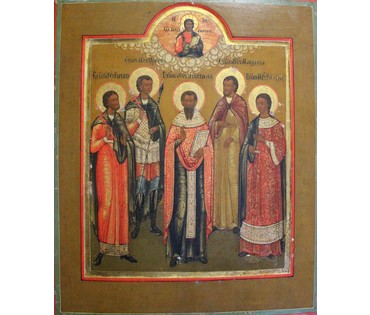 Икона "Собор Святых со св. Евгением". Москва, XIX век НЕТ В НАЛИЧИИ (артикул №180) - фото №2