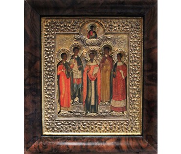 Икона "Собор Святых со св. Евгением". Москва, XIX век НЕТ В НАЛИЧИИ (артикул №180) - фото №3