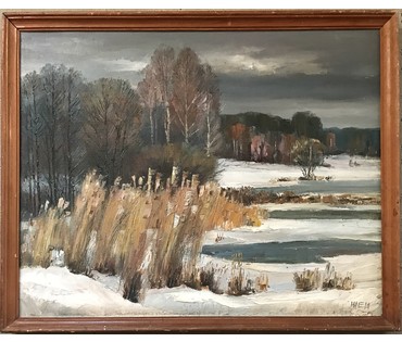 Жилин Е.И. "Пейзаж с камышами" 1992 г. НЕТ В НАЛИЧИИ (артикул №697) - фото №1