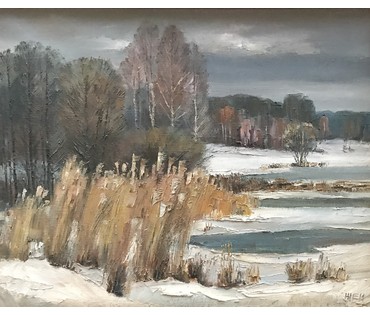 Жилин Е.И. "Пейзаж с камышами" 1992 г. НЕТ В НАЛИЧИИ (артикул №697) - фото №2