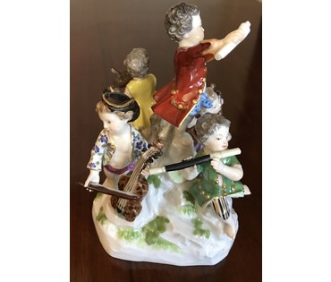 Скульптурная композиция "Маленький оркестрик". Мейсен, XIX век (артикул №57) - фото №3