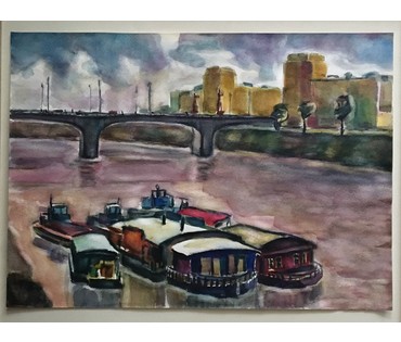 Звонков И.Г. Пейзаж. Акварель. Размер 51х36.5 см. (артикул №726) - фото №1