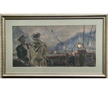 Кубарев В.Г. Бумага, смешанная техника. Размер 57х90 см. с рамой и паспарту. (артикул №889) - фото №1