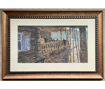Кубарев В.Г. Бумага, акварель. Размер 65х95 см с рамой и паспарту. (артикул №899) - фото №1