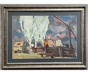 Кубарев В.Г. Бумага, акварель. Размер 69,5х92 см с рамой и паспарту. (артикул №900) - фото №1