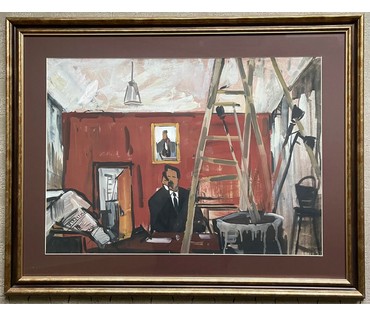 Кубарев В.Г. Бумага, акварель. Размеры: 78х100 см с рамой и паспарту (артикул №903) - фото №1