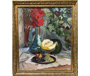 Залозный Н.Г "Натюрморт",1975 г. Холст, масло. Размер 82х69 см. (артикул №1088) - фото №1