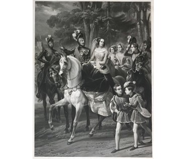 Орас Верне "Царскосельская карусель" 1843 года ГРАВЮРА с картины (артикул №1203) - фото №2