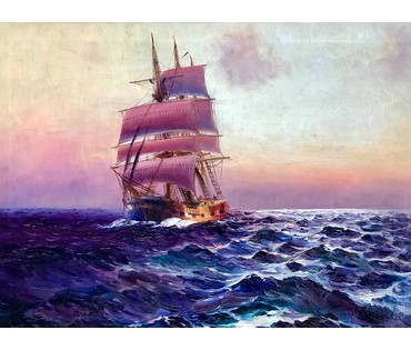 Alfred Serenius Jensen (1859-1935) "Море.Под парусами." (артикул №1207) - фото №4