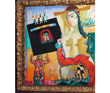 Зайцев Ю.К. (ЗЮК) "Шагайте,как Шагал с Малевичем шагал", 2013 г. (артикул №1447) - фото №4