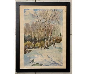 Зарицкий Э.М. Акварель "Март", 1984 год; 43/30 см (артикул №1498) - фото №1
