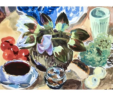Михеева В.Н. Натюрморт. Акварель, 1979 год; 48х36 см (артикул №1552) - фото №2