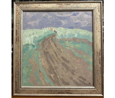 Кубарев В.Г. "Перед дождём", 1978г. Картон, масло. Размер 40х38 см. (артикул №4) - фото №1