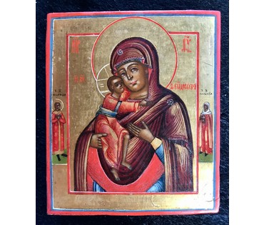 Фёдоровская Пресвятая Богородица с Предстоящими Надеждой и Натальей. Ветка, XIX век (артикул №1572) - фото №1