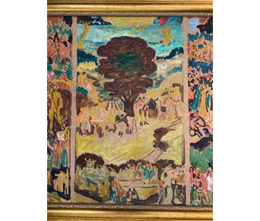 Кищенко А.М. "Будущий триптих",1983г. Картон, масло. Размер с рамой 84х84 см. (артикул №1600) - фото №4