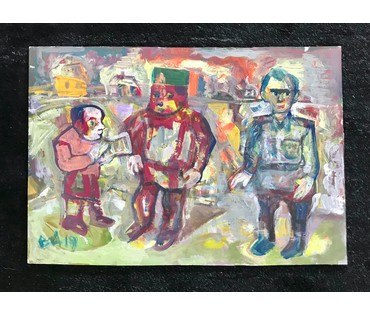 Акулов В.И. "Натации для Каудилио", 2019г. Картон, акрил. Размер 48/33,5 см. (артикул №1668) - фото №2