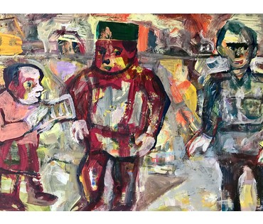 Акулов В.И. "Натации для Каудилио", 2019г. Картон, акрил. Размер 48/33,5 см. (артикул №1668) - фото №5