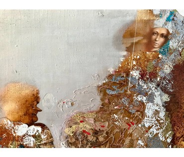 Селещук Н.М. "Соседки", 1995 г. Холст,масло. Размер 35х35 см. с рамой 50х50 см. (артикул №1821) - фото №10
