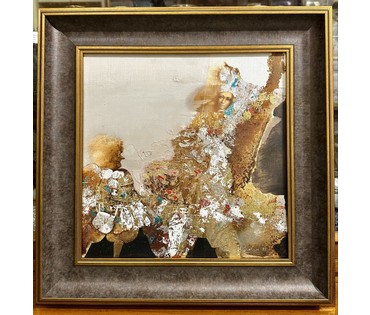 Селещук Н.М. "Соседки", 1995 г. Холст,масло. Размер 35х35 см. с рамой 50х50 см. (артикул №1821) - фото №1
