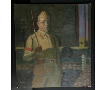 Назаренко Н. П. "На страже Родины", 1966 год; 61/55,7 см без рамы (артикул №1849) - фото №4