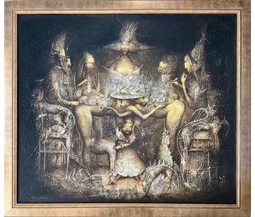 Малишевский С.А. "Королевская трапеза",1999 г. Холст, масло. Размер 110х95 см. (артикул №1868) - фото №2