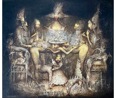 Малишевский С.А. "Королевская трапеза",1999 г. Холст, масло. Размер 110х95 см. (артикул №1868) - фото №4