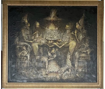 Каталожный Малишевский С.А. "Королевская трапеза",1999 г. Холст, масло. Размер 110х95 см. (артикул №1868) - фото №8