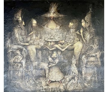 Каталожный Малишевский С.А. "Королевская трапеза",1999 г. Холст, масло. Размер 110х95 см. (артикул №1868) - фото №9
