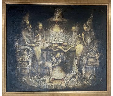 Каталожный Малишевский С.А. "Королевская трапеза",1999 г. Холст, масло. Размер 110х95 см. (артикул №1868) - фото №5