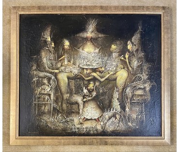 Каталожный Малишевский С.А. "Королевская трапеза",1999 г. Холст, масло. Размер 110х95 см. (артикул №1868) - фото №2