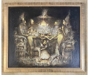 Каталожный Малишевский С.А. "Королевская трапеза",1999 г. Холст, масло. Размер 110х95 см. (артикул №1868) - фото №1