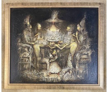 Каталожный Малишевский С.А. "Королевская трапеза",1999 г. Холст, масло. Размер 110х95 см. (артикул №1868) - фото №3