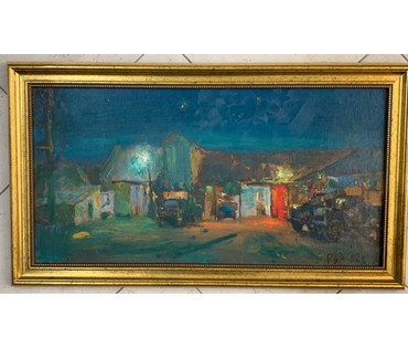 Рей Иван Петрович. "Синяя ночь". 1992 год. 36х69,5см. № 1885 (артикул №1885) - фото №1