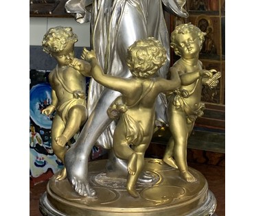 Скульптура "Аллегория танца". Автор - А.СARRIER. Бронза. Франция. До 1868 года. Высота 64см. № 1906 (артикул №1906) - фото №2