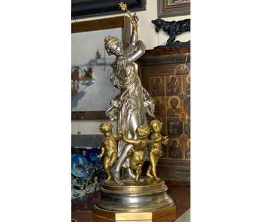 Скульптура "Аллегория танца". Автор - А.СARRIER. Бронза. Франция. До 1868 года. Высота 64см. № 1906 (артикул №1906) - фото №1