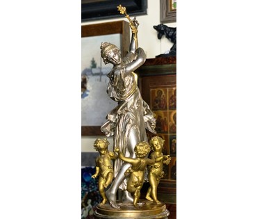 Скульптура "Аллегория танца". Автор - А.СARRIER. Бронза. Франция. До 1868 года. Высота 64см. № 1906 (артикул №1906) - фото №3