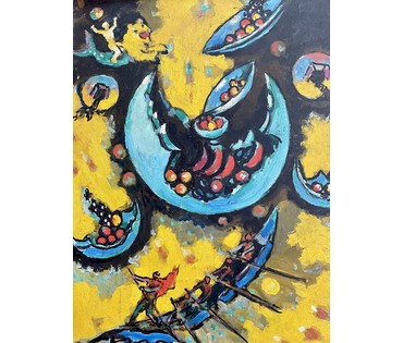 Кищенко А. М. «Планета Храмова». Картон. Масло. Размер: 40/50см; в родной раме:48/58см; (артикул №1919) - фото №3