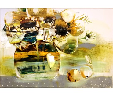 Гриневич Т.В. "Натюрморт с яблоками",2021г. Холст. Масло. Размер 50х70 см.. № 1926 (артикул №1926) - фото №2