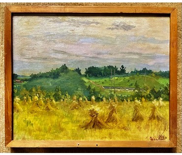 Гавриленко П.Н Пейзаж 1957г. Холст,масло. Размер 43х34.5 см. № 1954. (артикул №1954) - фото №1