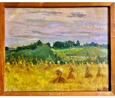 Гавриленко П.Н Пейзаж 1957г. Холст,масло. Размер 43х34.5 см. № 1954. (артикул №1954) - фото №4