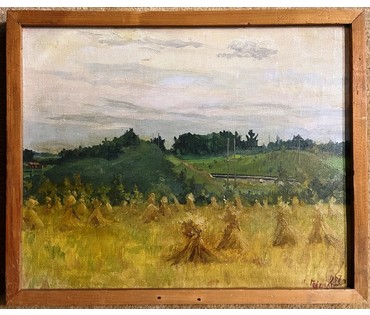 Гавриленко П.Н Пейзаж 1957г. Холст,масло. Размер 43х34.5 см. № 1954. (артикул №1954) - фото №5