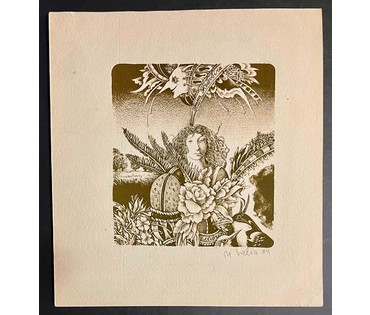 Селещук Н.М. Каталожный экслибрис "Івана Жыдовіча". Литография. Размер 10х9 см. (артикул № 2002) - фото №1